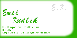 emil kudlik business card